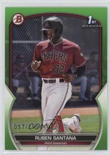 2023 Bowman Prospects Neon Green 57/399 Ruben Santana #BP-42 14ij