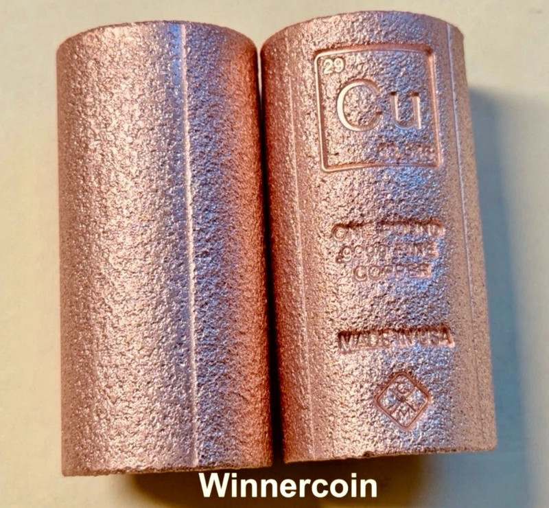 1 LB Pound 16 oz .999 Fine Copper Stamped Elemental Design Bullion Bar USA