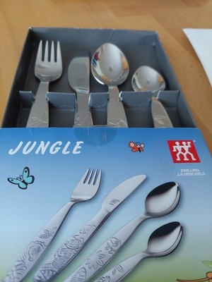 Zwilling J. A. Henckels 4 tlg. Kinderbesteck - Jungle Motiv - Tiere - TWIN Kids