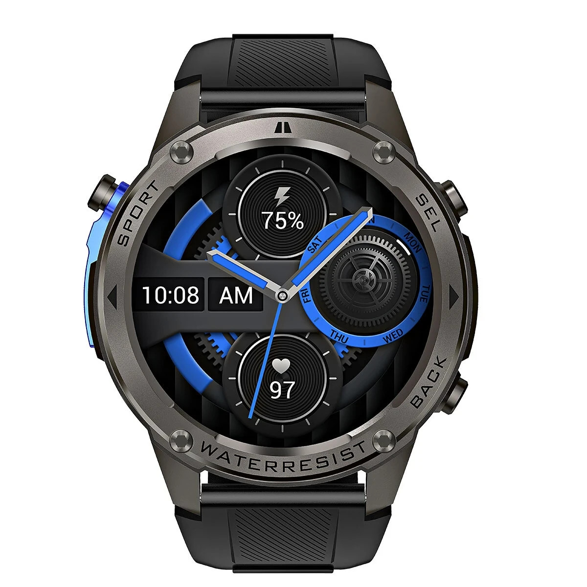 Smart Watch with AMOLED Display Dual-Band GPS Compass & Barometer 10ATM Waterpr