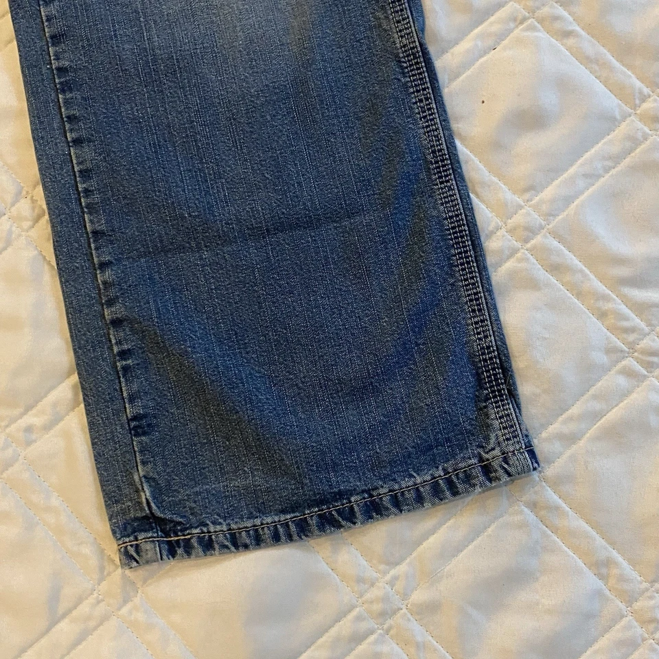 Jeans de mezclilla patinadora de pierna ancha holgados juveniles vintage de Abercrombie & Fitch 12 Y2K años 90’s Foto 3 de 4