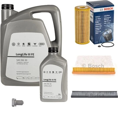 BOSCH Inspektionspaket 6 L VW Motoröl 0W-30 Longlife III FE für Sharan 1.9 TDI - Bild 1 von 4