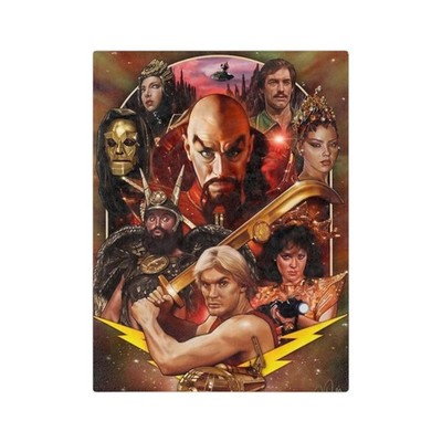 Retro Flash Gordon Cast & Emperor Ming Art Fleece Blanket