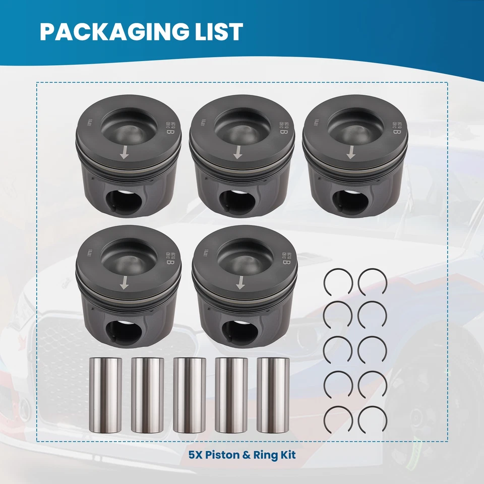 Kit de 5 pistones y anillos para Ford Ranger Transit 3,2 L diésel 89,9 mm AB39-75485-CA Foto 2 de 4