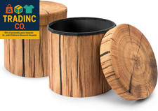 Tree Stump Stool, Toy Storage Ottoman 15 Inch Fake Tree Stumps Log Stool Storage