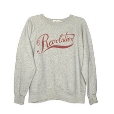 Isabel Marant Etoile Revolution Sweatshirt Grey Burgundy Graphic Size 40 NWT M