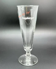 Augsburger Beer Pilsner Glass / Vtg Tavern Advertising / Man Cave Barware Decor