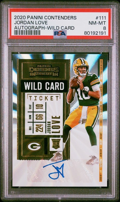 2020 Panini Contenders RPS Jordan Love #111 Wild Card Ticket PSA Auto RC