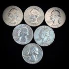 90% Silver $1.50 FV - Washington Quarter Circulated Pre-1965 US Coin - 22-25