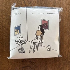 THINX Period Boy Short Underwear Size XL Black - NIP