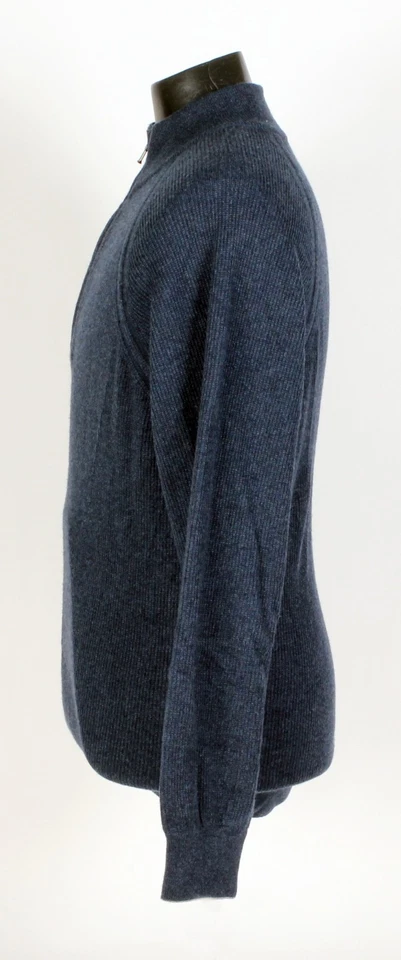 Loro Piana 100% Cashmere 1/2 Zip Sweater - Blue - XL - $2250 Retail - Image 3 of 4