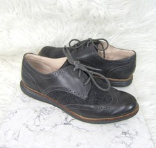 COLE HAAN LunarGrand Wingtip Oxford Shoes Grey Leather/Felt Women's Size 9.5 B