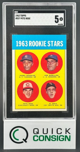 Pedro Gonzalez McMullen Pete Rose Weis Topps 1963 Rookie Stars RC SGC 5 Q6995