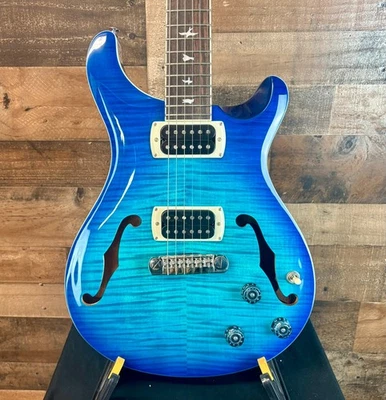 PRS SE Flat Back Hollowbody I Piezo, Lake Blue, Gig Bag, Free Ship, #782 - image 1 of 4