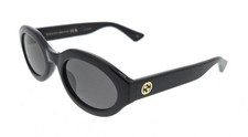 Gucci GG1579S-001 Black Grey Oval Sunglasses