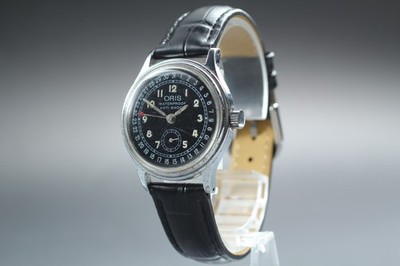 [Exc+4]Oris 6651 Pointer Hand-Winding Black Small Seconds Men's Watch From JAPAN