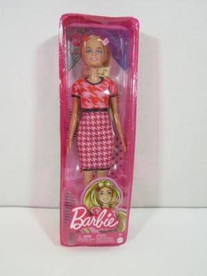 NEW BARBIE MATTEL FASHIONISTAS #169 PINK HOUNDSTOOTH TOP & SKIRT POP DOLL 12''