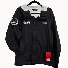 North Face Cintas Logo Rain Jacket DryVent Black Mens M Waterproof Embroidered