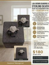 Brilliance Fine Jewelry Lab-Grown Diamond Heart Halo Engagement Ring 7 0.50ctw