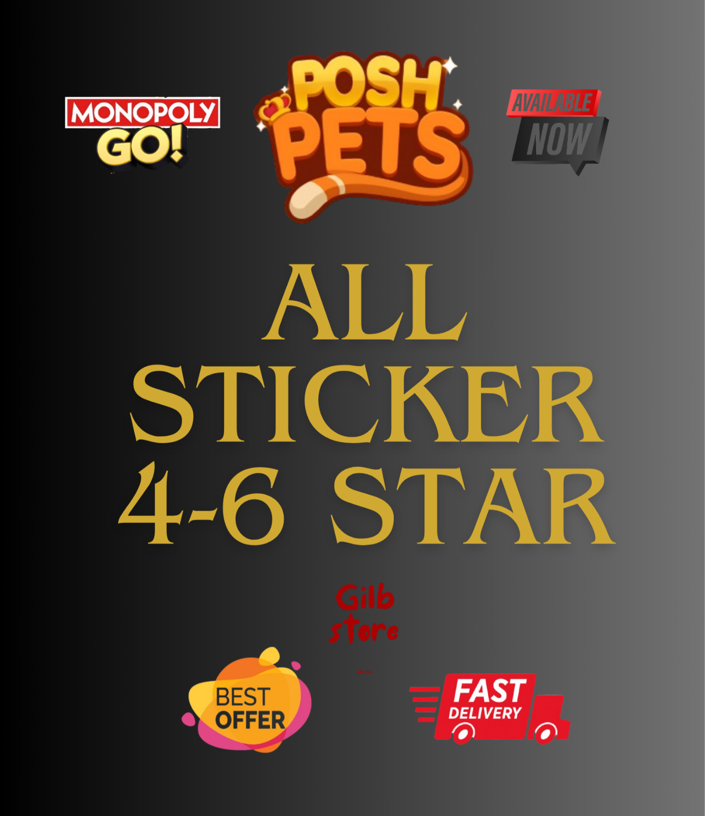 MONOPOLY_GO | ALL_STICKER_4-6 ⭐️ | AVAILABLE 💯