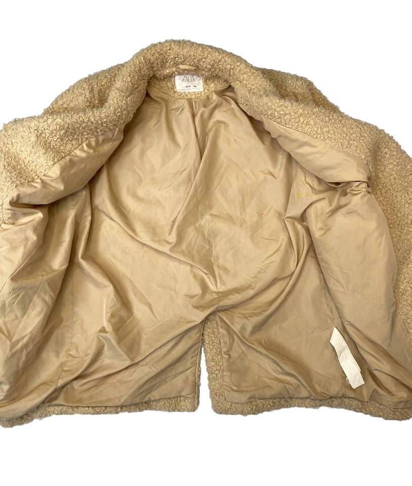 ZARA ДЕВОЧЕК ШЕРПА СЛОНОВОЙ КОСТИ ПАЛЬТО 13-14 ЛЕТ - Изображение 3 из 4