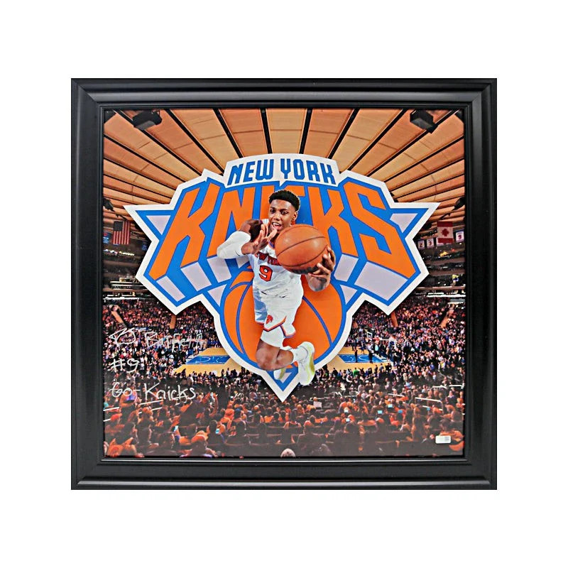RJ Barrett New York Knicks Autographed Signed and Framed 3D Collage Steiner CX 