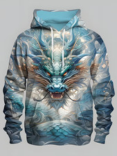 Dark Golden Dragon Graphic 3D All Over Print Hoodie- Adults Youth