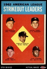 1963 Topps #10 Jim Bunning AL Strikeout Leaders 6 - EX/MT