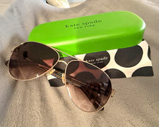 kate spade new york Aviator Sunglasses Gold/Brown Gradient UV