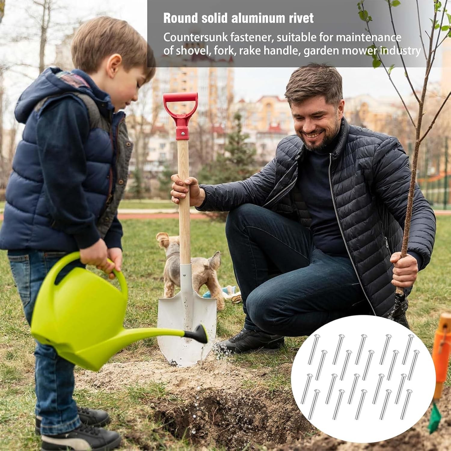 JINGIHE 10 PCS Rivets for Spade Handle, Solid Rivet Tool, Round Head... 