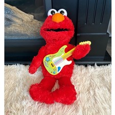 Vintage Sesame Street Elmo Plush Toy Interactive Guitar 16" Stuffed Animal Works