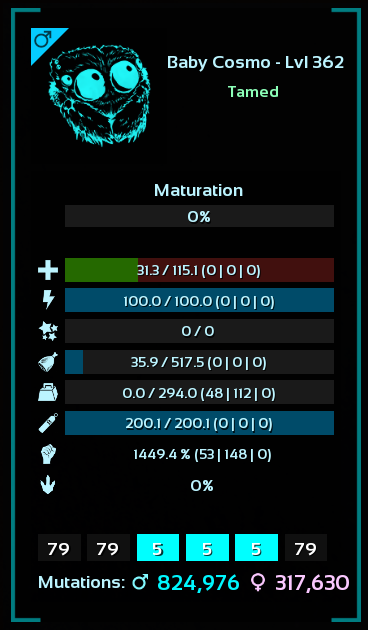 ARK Survival Ascended Tron Cosmo TOP STATS - PVE Official | eBay