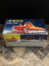 Vintage Gyro Action Space Tank ME091 Battery Operated Tin Toy W/ Box Works