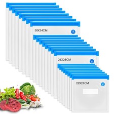 Reusable Vacuum Sealer Bags for Food Storage 3 Sizes Quantities, Compatib...
