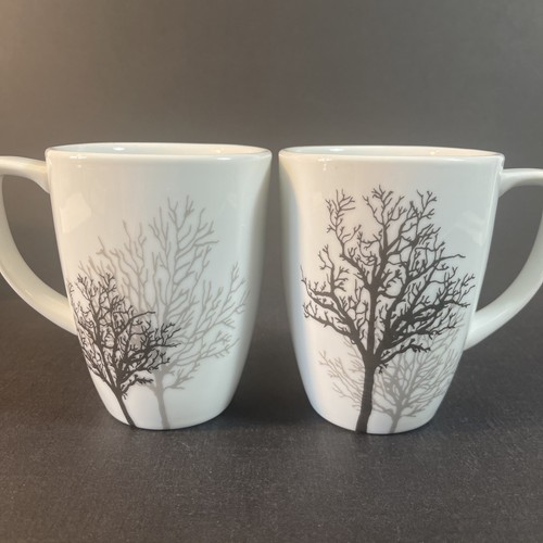 Set/4 Corelle Coordinates Timber Shadow Kaffeebecher Tasse weiß grau braun gebraucht, in einwandfreiem Zustand - Bild 9 von 14