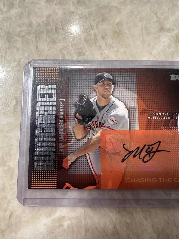 Tarjeta de gigantes 2013 Topps Madison Bumgarner persiguiendo el sueño autógrafo automático Foto 2 de 4