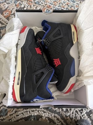 Nike Air Jordan 4 Retro  Rare Air  trainers in black and red #Jordan4 size 8.5
