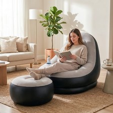 Inflatable Deluxe Lounger Ottoman Couch Gaming Chair Foot Stool Seat Air