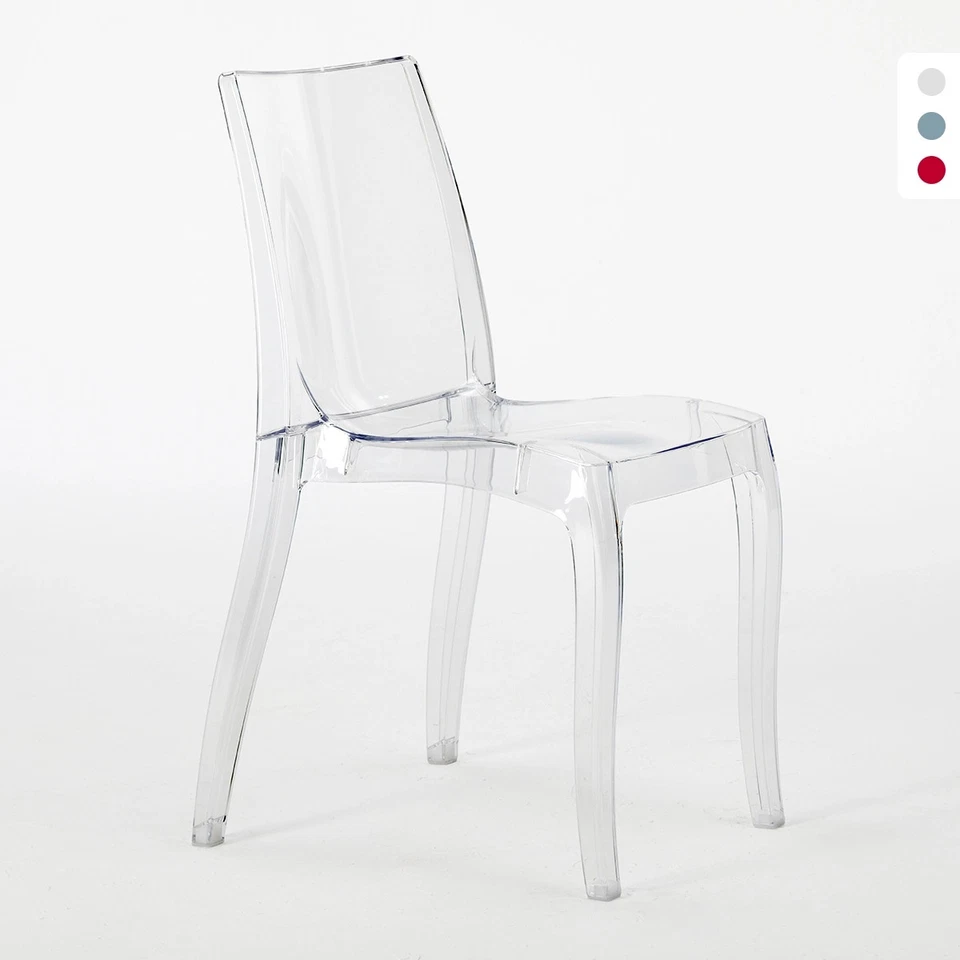 GRAND SOLEIL Sedie cucina e bar trasparenti policarbonato impilabile Cristal Light Grand Sole