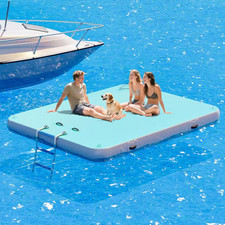 Inflatable Floating Dock 8 Ft. X 6 Ft. Inflatable Dock Platform Non-Slip Water F