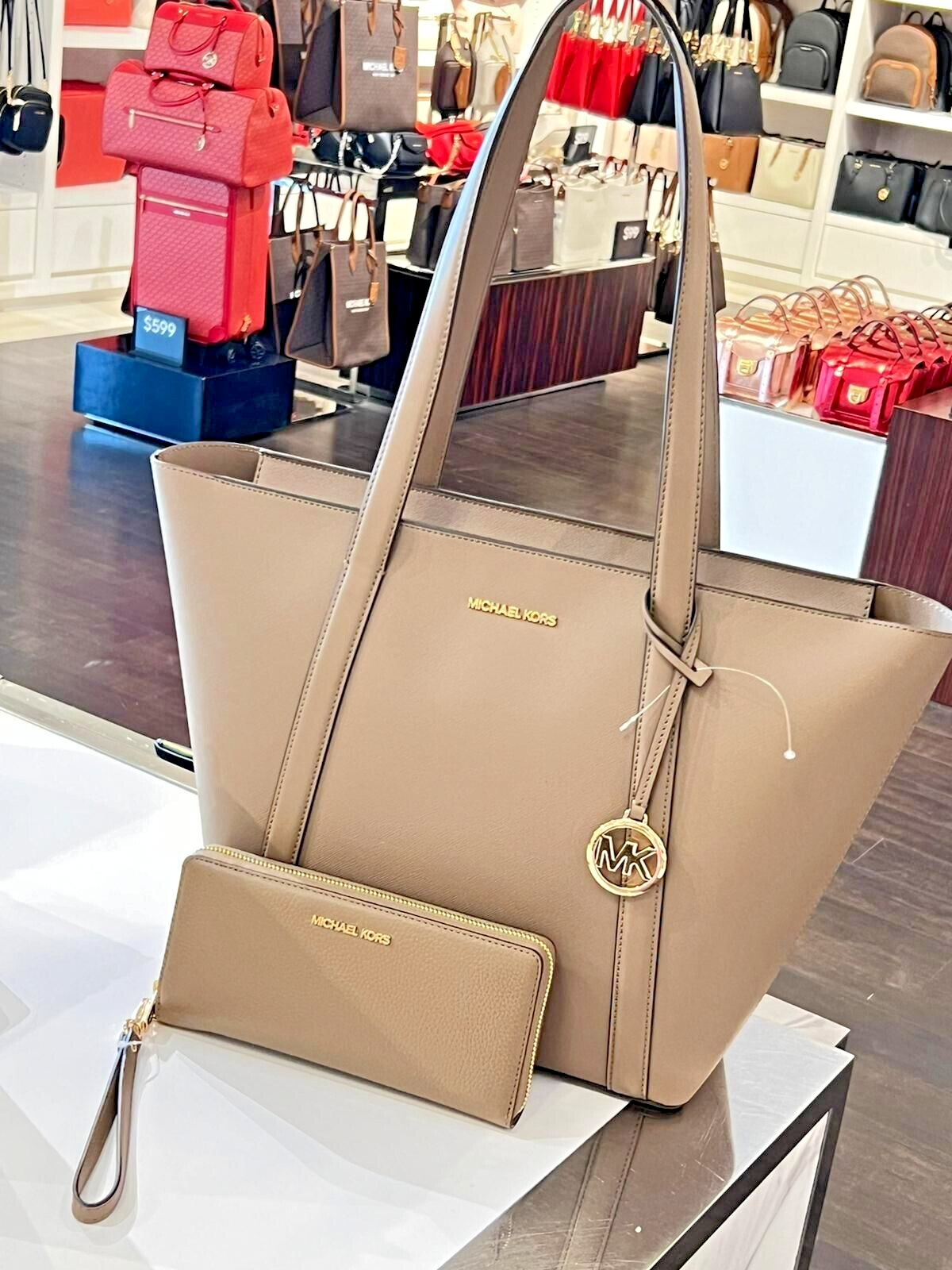 Michael Kors Pratt Large Top Zip Tote Shoulder Bag+ Continental  