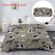 Soft Various Animals Flannel Blanket Durable Comfortable Blanket Gift Home Decor