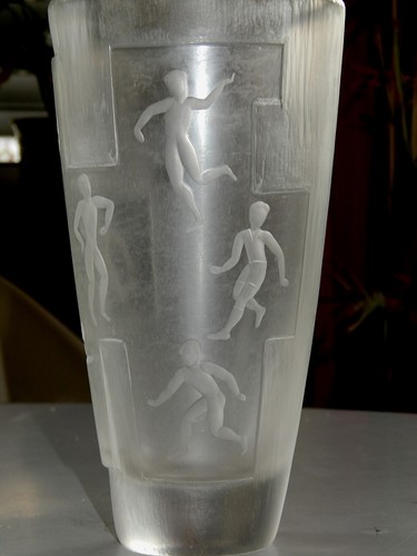 Vase Glas "Sportler" wohl Schule von Eiff - Picture 7 of 11