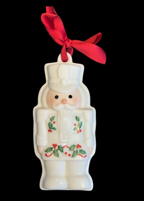 Lenox Christmas Cookie Press Mold Ornament Porcelain Nutcracker 5.5 Inch