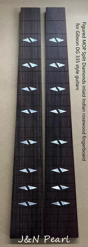 1pc Figured MOP Split Diamonds Inlaid Rosewood Fretboard for Gibson DG 335