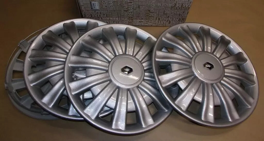 4 enjoliveurs 15 pouces d'origine Renault pour Clio Kangoo Twingo 7711943955