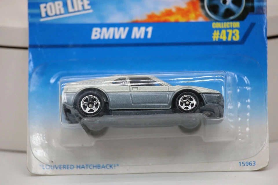 BMW M1 Hot Wheels 5 velocidades plata 1995 tarjeta azul coleccionista #473 Foto 2 de 4