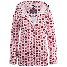 LADIES SMALL WATERPROOF BREATHABLE JACKET pink red spot coat windproof kagool 