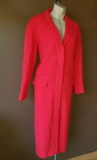 Debbie Shuchat Button Up Long Red Coat, Size 4