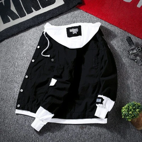 Men's Hooded Denim Jacket Hip Hop Jeans Coat Casual Outerwear Hoodies Tops - Bild 4 von 27